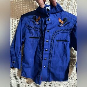 Boutique Western Shirt Rooster Embroidered size 2T 2